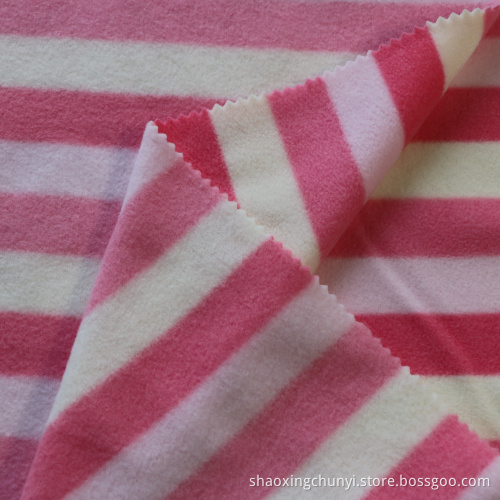100 Polyester Customized Color Weiche und dehnbare Streifen Muster AOP Polar Fleece Stoff für Kleidung